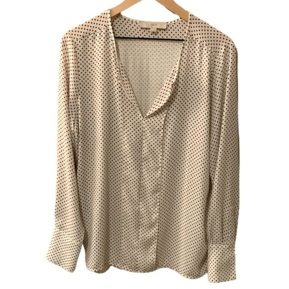 Long sleeve polka dot blouse. Size Large